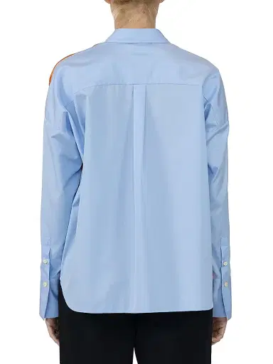 Callas Milano Women's Sirene Silk Scarf Front Shirt - Pale Blue Orange | Thumbnail 4 Callas Milano Women's Sirene Silk Scarf Front Shirt - Pale Blue Orange | Thumbnail 4