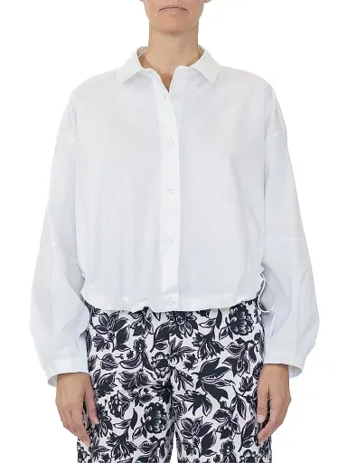 CALLAS MILANO Women's Lille Blouson Hem Shirt - White - Size 12 | Thumbnail 2 CALLAS MILANO Women's Lille Blouson Hem Shirt - White - Size 12 | Thumbnail 2