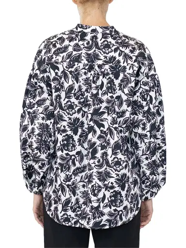 CALLAS MILANO Women's Keaton Shirt with Lantern Sleeves - Black White - Size 10 | Thumbnail 4 CALLAS MILANO Women's Keaton Shirt with Lantern Sleeves - Black White - Size 10 | Thumbnail 4