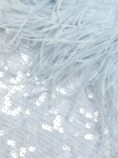 Lapointe Women's Sequined Feather-Cuff Shift Minidress | Thumbnail 7 Lapointe Women's Sequined Feather-Cuff Shift Minidress | Thumbnail 7