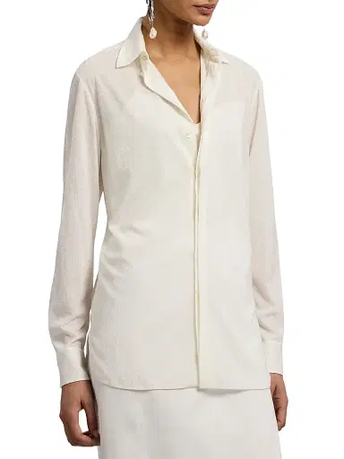 Ralph Lauren Collection Women's Adrien Silk Relaxed-Fit Shirt | Thumbnail 4 Ralph Lauren Collection Women's Adrien Silk Relaxed-Fit Shirt | Thumbnail 4