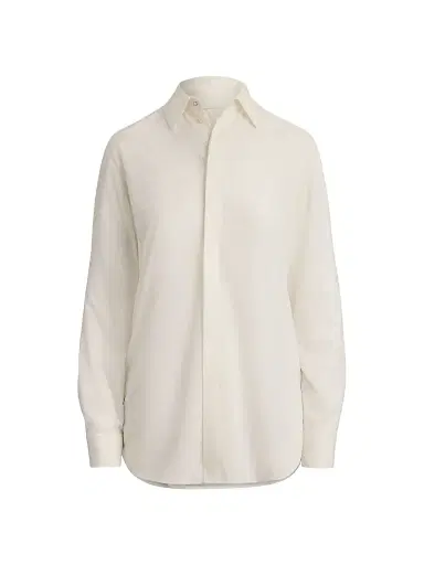 Ralph Lauren Collection Women's Adrien Silk Relaxed-Fit Shirt | Thumbnail 1 Ralph Lauren Collection Women's Adrien Silk Relaxed-Fit Shirt | Thumbnail 1