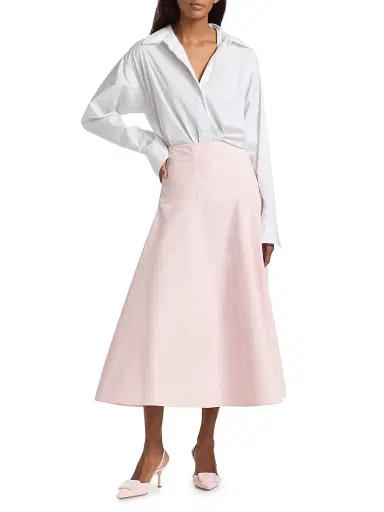 Jacquemus Women's Cotton A-Line Midi-Skirt - Light Pink | Thumbnail 2 Jacquemus Women's Cotton A-Line Midi-Skirt - Light Pink | Thumbnail 2