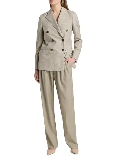 Burberry Women's Reva Check Wool Tailored Jacket - Cloudy White - Size 10 | Thumbnail 2 Burberry Women's Reva Check Wool Tailored Jacket - Cloudy White - Size 10 | Thumbnail 2