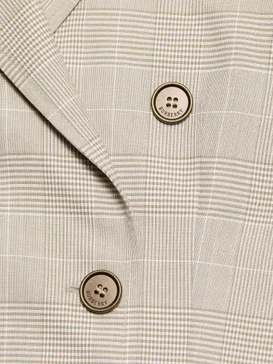 Burberry Women's Reva Check Wool Tailored Jacket - Cloudy White - Size 10 | Thumbnail 7 Burberry Women's Reva Check Wool Tailored Jacket - Cloudy White - Size 10 | Thumbnail 7