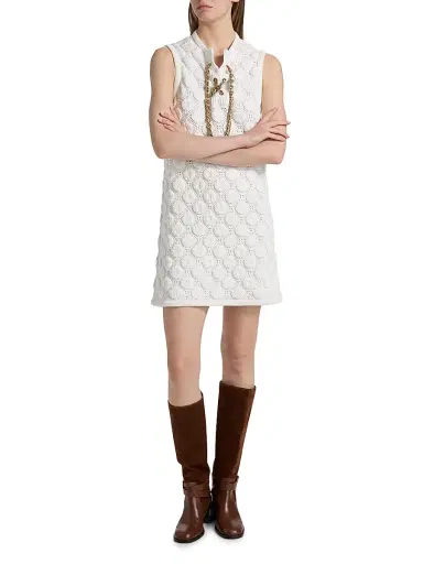 Burberry Women's Brittany Crochet Cotton-Blend Mini Dress - White - Size XS | Thumbnail 2 Burberry Women's Brittany Crochet Cotton-Blend Mini Dress - White - Size XS | Thumbnail 2