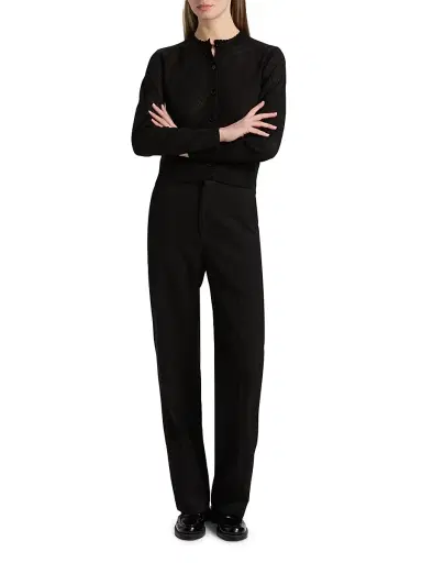 Burberry Women's Pandora Check-Knit Wool-Silk Cardigan - Black - Size XXS | Thumbnail 2 Burberry Women's Pandora Check-Knit Wool-Silk Cardigan - Black - Size XXS | Thumbnail 2