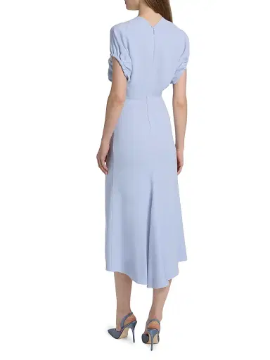 Victoria Beckham Women's Blouson Detail Midi-Dress - Cloud Blue | Thumbnail 5 Victoria Beckham Women's Blouson Detail Midi-Dress - Cloud Blue | Thumbnail 5