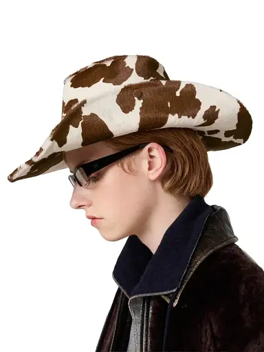 Miu Miu Women's Printed Leather Cowboy Hat - White - Size Medium | Thumbnail 2 Miu Miu Women's Printed Leather Cowboy Hat - White - Size Medium | Thumbnail 2