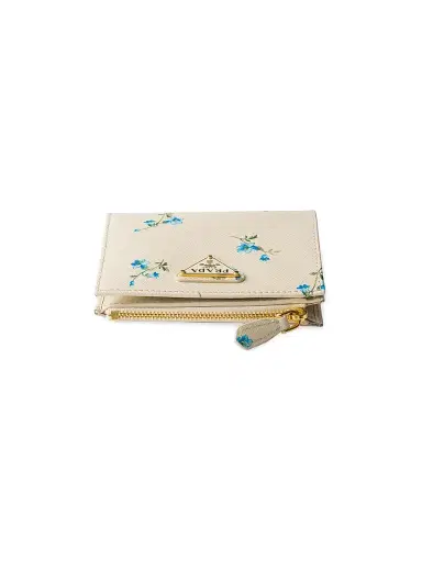 Prada Women's Printed Saffiano Leather Wallet - Beige Khaki | Thumbnail 4 Prada Women's Printed Saffiano Leather Wallet - Beige Khaki | Thumbnail 4