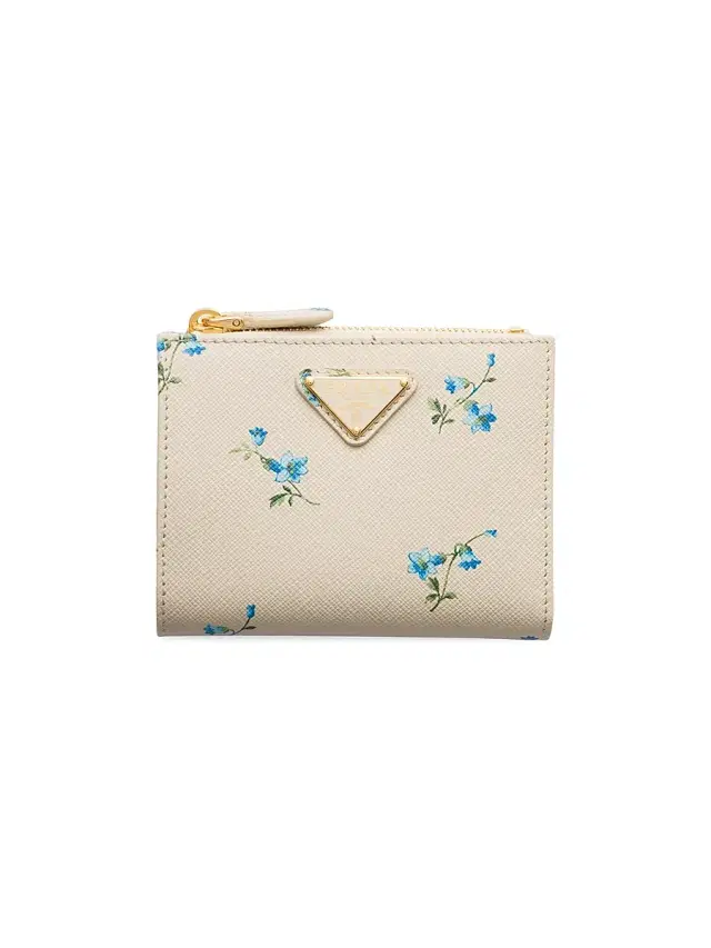 Women's Printed Saffiano Leather Wallet - Beige Khaki Women's Printed Saffiano Leather Wallet - Beige Khaki