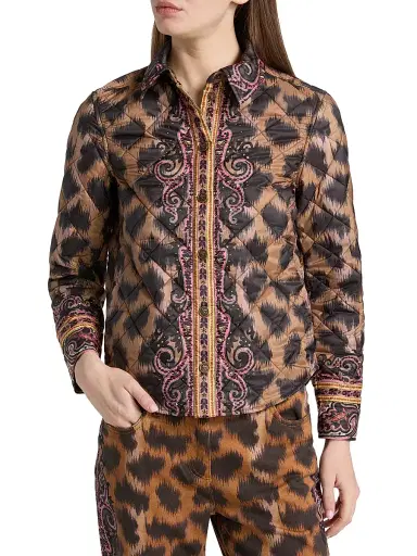 Etro Women's Quilted Leopard-Print Jacket - Stampa Moro | Thumbnail 3 Etro Women's Quilted Leopard-Print Jacket - Stampa Moro | Thumbnail 3