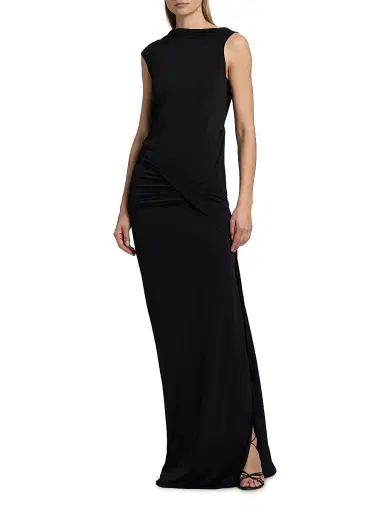 Rick Owens Lilies Women's Shailee Drape Column Gown - Black | Thumbnail 2 Rick Owens Lilies Women's Shailee Drape Column Gown - Black | Thumbnail 2