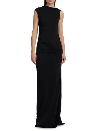 Rick Owens Lilies Women's Shailee Drape Column Gown - Black | Thumbnail 3 Rick Owens Lilies Women's Shailee Drape Column Gown - Black | Thumbnail 3