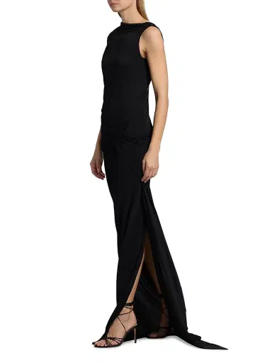Rick Owens Lilies Women's Shailee Drape Column Gown - Black | Thumbnail 4 Rick Owens Lilies Women's Shailee Drape Column Gown - Black | Thumbnail 4