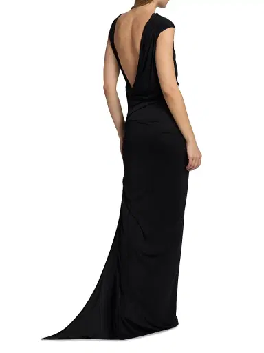 Rick Owens Lilies Women's Shailee Drape Column Gown - Black | Thumbnail 5 Rick Owens Lilies Women's Shailee Drape Column Gown - Black | Thumbnail 5