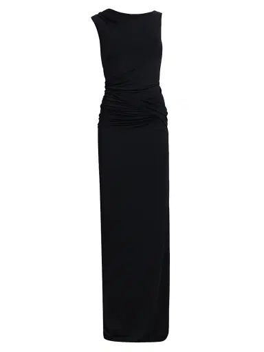 Rick Owens Lilies Women's Shailee Drape Column Gown - Black | Thumbnail 1 Rick Owens Lilies Women's Shailee Drape Column Gown - Black | Thumbnail 1