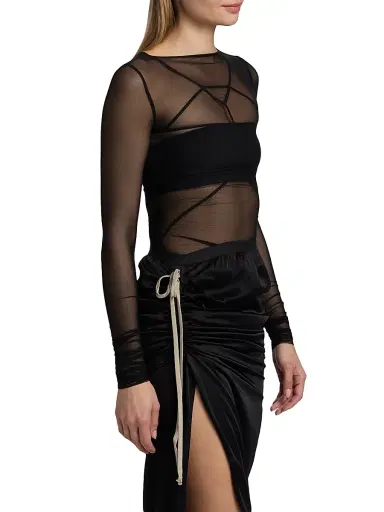 Rick Owens Women's Temple Sheer Top - Black - Size 6 | Thumbnail 4 Rick Owens Women's Temple Sheer Top - Black - Size 6 | Thumbnail 4
