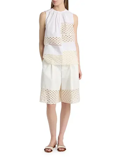 Marni Women's Sangallo Lace & Cotton Bermuda Shorts | Thumbnail 2 Marni Women's Sangallo Lace & Cotton Bermuda Shorts | Thumbnail 2