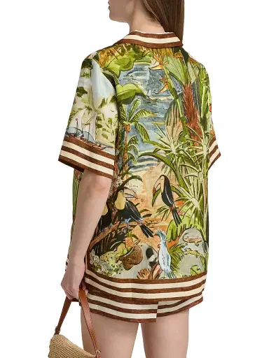 ALÉMAIS Women's Toucan Tango Linen Short-Sleeve Shirt | Thumbnail 5 ALÉMAIS Women's Toucan Tango Linen Short-Sleeve Shirt | Thumbnail 5