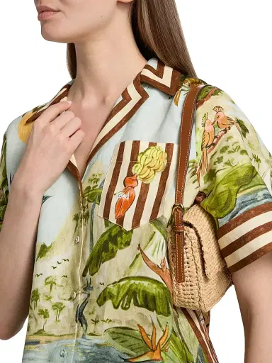 ALÉMAIS Women's Toucan Tango Linen Short-Sleeve Shirt | Thumbnail 6 ALÉMAIS Women's Toucan Tango Linen Short-Sleeve Shirt | Thumbnail 6