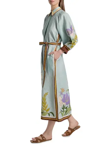 ALÉMAIS Women's Alfie Linen Midi-Shirtdress - Ice Blue - Size 12 | Thumbnail 2 ALÉMAIS Women's Alfie Linen Midi-Shirtdress - Ice Blue - Size 12 | Thumbnail 2