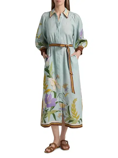 ALÉMAIS Women's Alfie Linen Midi-Shirtdress - Ice Blue - Size 12 | Thumbnail 3 ALÉMAIS Women's Alfie Linen Midi-Shirtdress - Ice Blue - Size 12 | Thumbnail 3