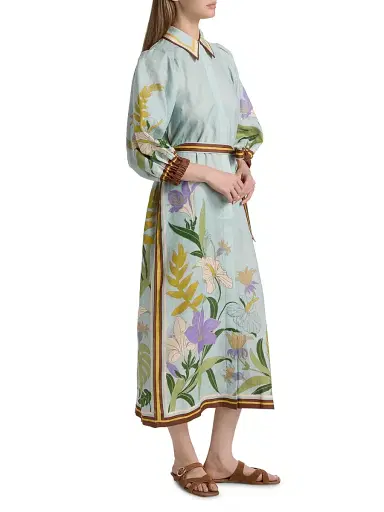 ALÉMAIS Women's Alfie Linen Midi-Shirtdress - Ice Blue - Size 12 | Thumbnail 4 ALÉMAIS Women's Alfie Linen Midi-Shirtdress - Ice Blue - Size 12 | Thumbnail 4