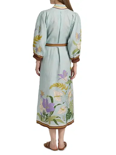 ALÉMAIS Women's Alfie Linen Midi-Shirtdress - Ice Blue - Size 12 | Thumbnail 5 ALÉMAIS Women's Alfie Linen Midi-Shirtdress - Ice Blue - Size 12 | Thumbnail 5