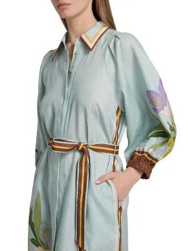 ALÉMAIS Women's Alfie Linen Midi-Shirtdress - Ice Blue - Size 12 | Thumbnail 6 ALÉMAIS Women's Alfie Linen Midi-Shirtdress - Ice Blue - Size 12 | Thumbnail 6