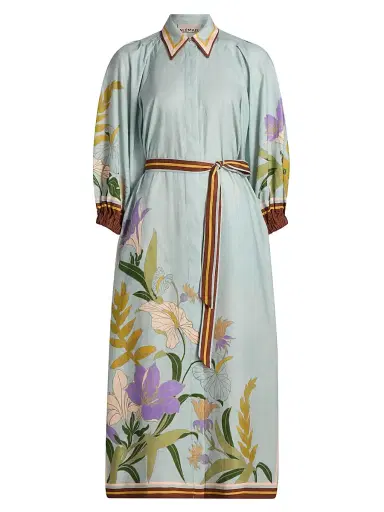 ALÉMAIS Women's Alfie Linen Midi-Shirtdress - Ice Blue - Size 12 | Thumbnail 1 ALÉMAIS Women's Alfie Linen Midi-Shirtdress - Ice Blue - Size 12 | Thumbnail 1