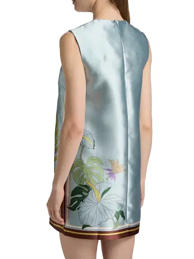 ALÉMAIS Women's Alfie Floral Satin Minidress - Ice Blue - Size 10 | Thumbnail 5 ALÉMAIS Women's Alfie Floral Satin Minidress - Ice Blue - Size 10 | Thumbnail 5