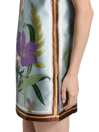 ALÉMAIS Women's Alfie Floral Satin Minidress - Ice Blue - Size 10 | Thumbnail 6 ALÉMAIS Women's Alfie Floral Satin Minidress - Ice Blue - Size 10 | Thumbnail 6