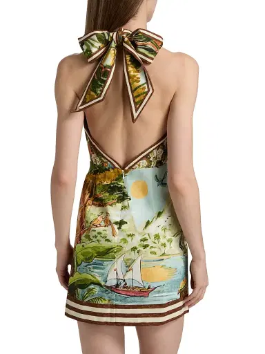 ALÉMAIS Women's Toucan Tango Tropical Print Halterneck Minidress | Thumbnail 5 ALÉMAIS Women's Toucan Tango Tropical Print Halterneck Minidress | Thumbnail 5