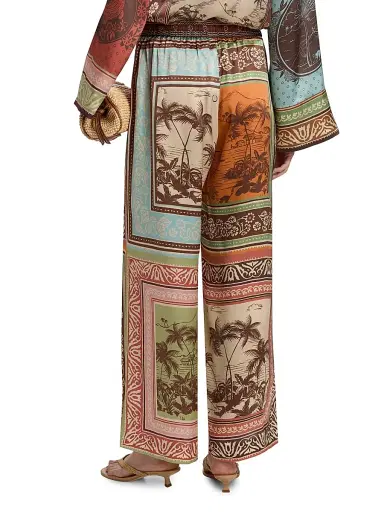 ALÉMAIS Women's Alberta Printed Silk Wide-Leg Pants | Thumbnail 5 ALÉMAIS Women's Alberta Printed Silk Wide-Leg Pants | Thumbnail 5