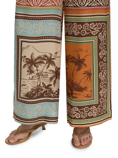 ALÉMAIS Women's Alberta Printed Silk Wide-Leg Pants | Thumbnail 6 ALÉMAIS Women's Alberta Printed Silk Wide-Leg Pants | Thumbnail 6
