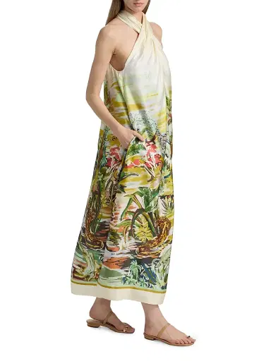 ALÉMAIS Women's Jungle Boogie Silk Halterneck Dress | Thumbnail 4 ALÉMAIS Women's Jungle Boogie Silk Halterneck Dress | Thumbnail 4