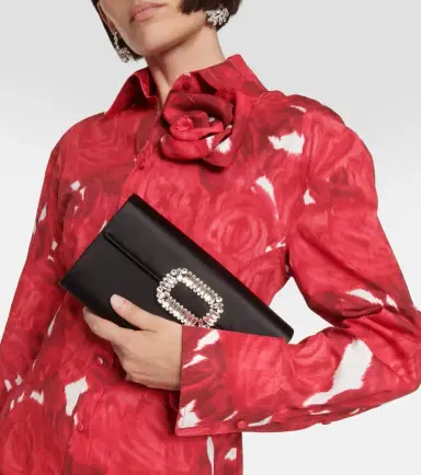 Roger Vivier Evening Envelope satin clutch | Thumbnail 4 Roger Vivier Evening Envelope satin clutch | Thumbnail 4