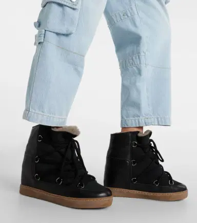 Isabel Marant Nowles shearling-trimmed leather ankle boots | Thumbnail 4 Isabel Marant Nowles shearling-trimmed leather ankle boots | Thumbnail 4