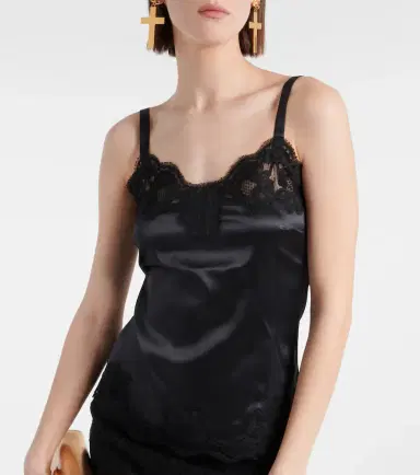 Dolce & Gabbana Lace-trimmed satin camisole | Thumbnail 5 Dolce & Gabbana Lace-trimmed satin camisole | Thumbnail 5