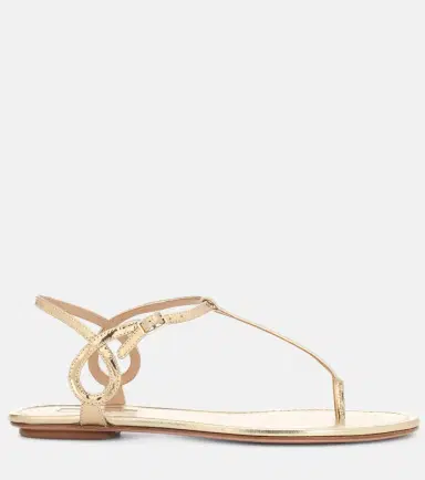 Aquazzura Almost Bare metallic leather sandals | Thumbnail 4 Aquazzura Almost Bare metallic leather sandals | Thumbnail 4