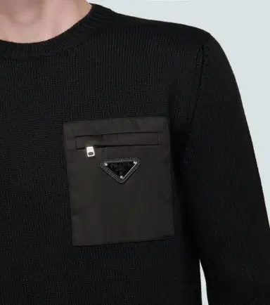 Prada Crewneck sweater with nylon pocket | Thumbnail 3 Prada Crewneck sweater with nylon pocket | Thumbnail 3