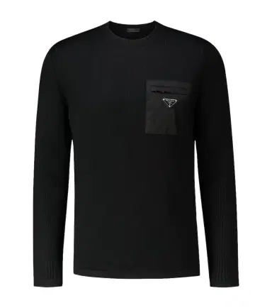 Prada Crewneck sweater with nylon pocket | Thumbnail 1 Prada Crewneck sweater with nylon pocket | Thumbnail 1