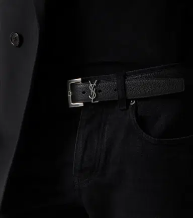 Saint Laurent Slim grained leather belt | Thumbnail 3 Saint Laurent Slim grained leather belt | Thumbnail 3