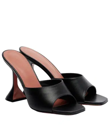 Amina Muaddi Lupita leather mules | Thumbnail 1 Amina Muaddi Lupita leather mules | Thumbnail 1