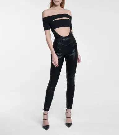 Mugler Embossed scuba leggings | Thumbnail 2 Mugler Embossed scuba leggings | Thumbnail 2