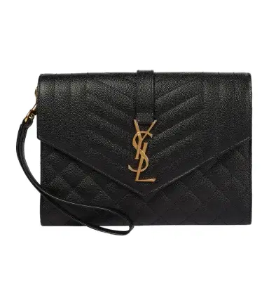 Saint Laurent Envelope matelassé leather clutch | Thumbnail 1 Saint Laurent Envelope matelassé leather clutch | Thumbnail 1