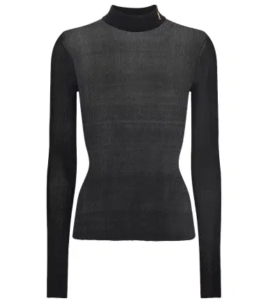 Saint Laurent Monogram silk mockneck top | Thumbnail 1 Saint Laurent Monogram silk mockneck top | Thumbnail 1
