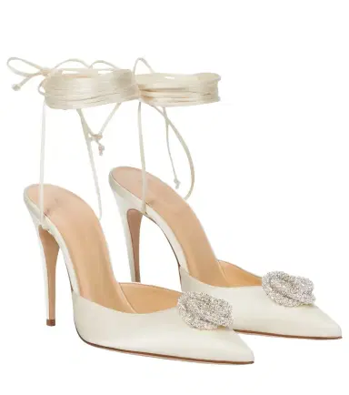 Magda Butrym Crystal-embellished satin pumps | Thumbnail 1 Magda Butrym Crystal-embellished satin pumps | Thumbnail 1