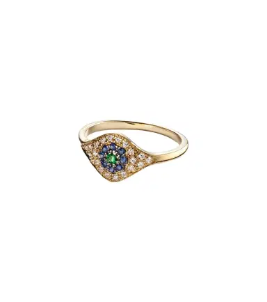 Ileana Makri Cats Eye 18kt gold ring with diamonds, sapphires and tsavorite | Thumbnail 1 Ileana Makri Cats Eye 18kt gold ring with diamonds, sapphires and tsavorite | Thumbnail 1